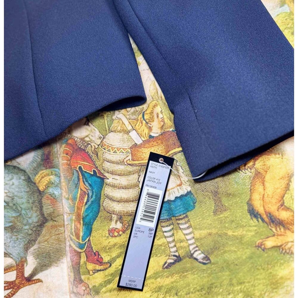Tahari Arthur S. Levine Petite 8P Blazer Skirt Suit Navy Blue 2PC w/ Tag - Picture 15 of 16